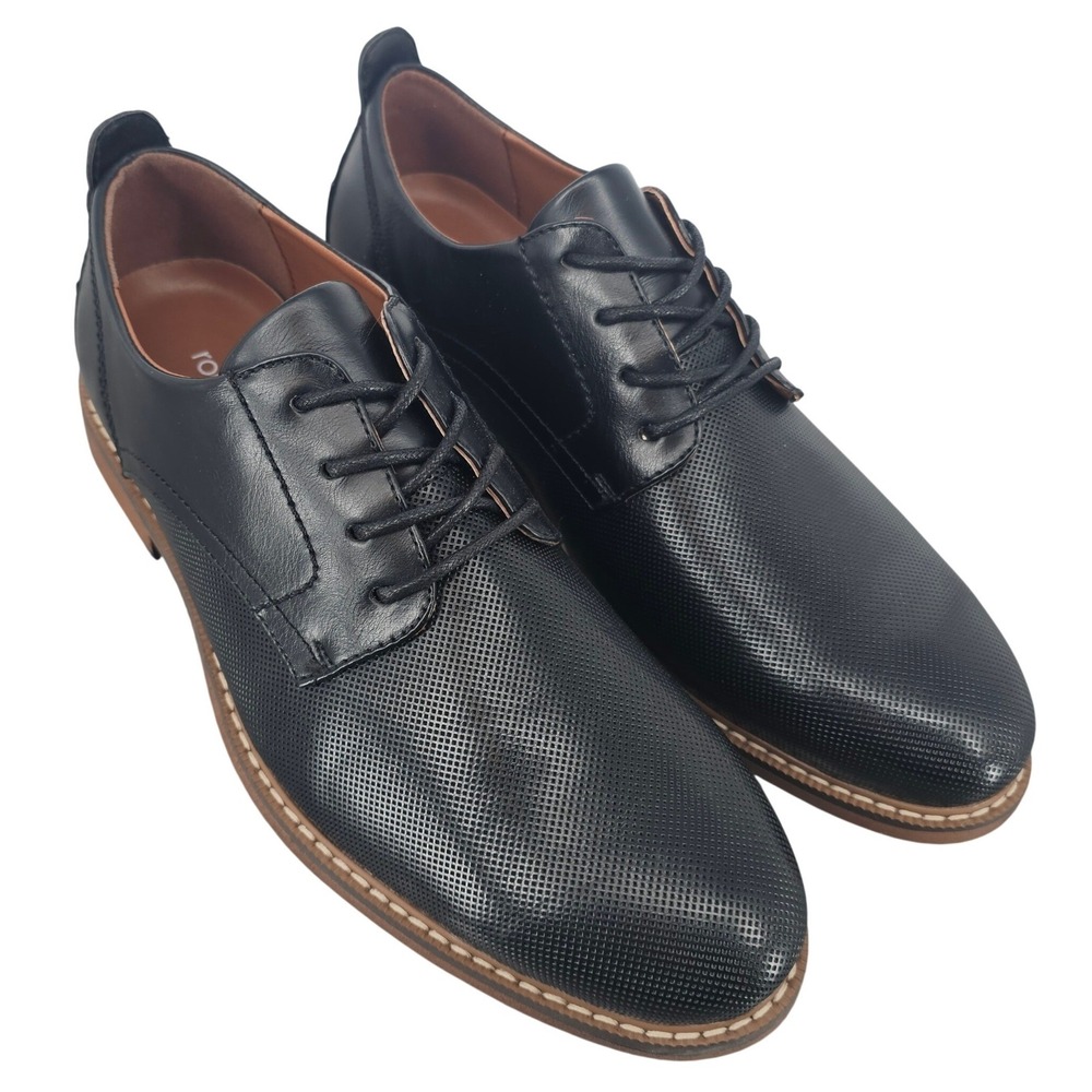 Robert David Panama Black Perforated Lace Up Oxford Dress Shoes Mens 10 M 055108